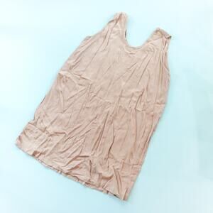 Flax Sleeveless Loose Fit Tan Tunic Top Size Small Organic 100% Rayon